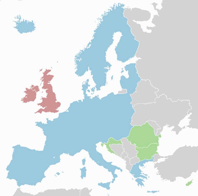 schengen zone driving europe