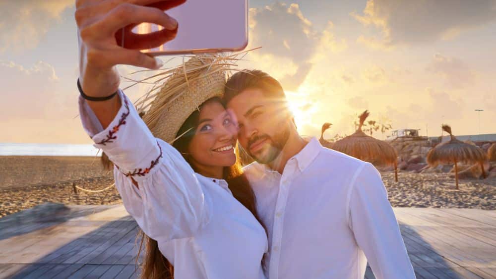 sunset captions couples
