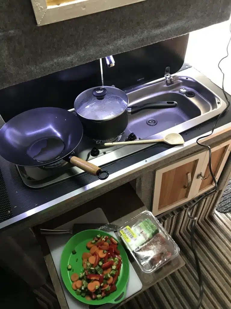 cooking food in RV