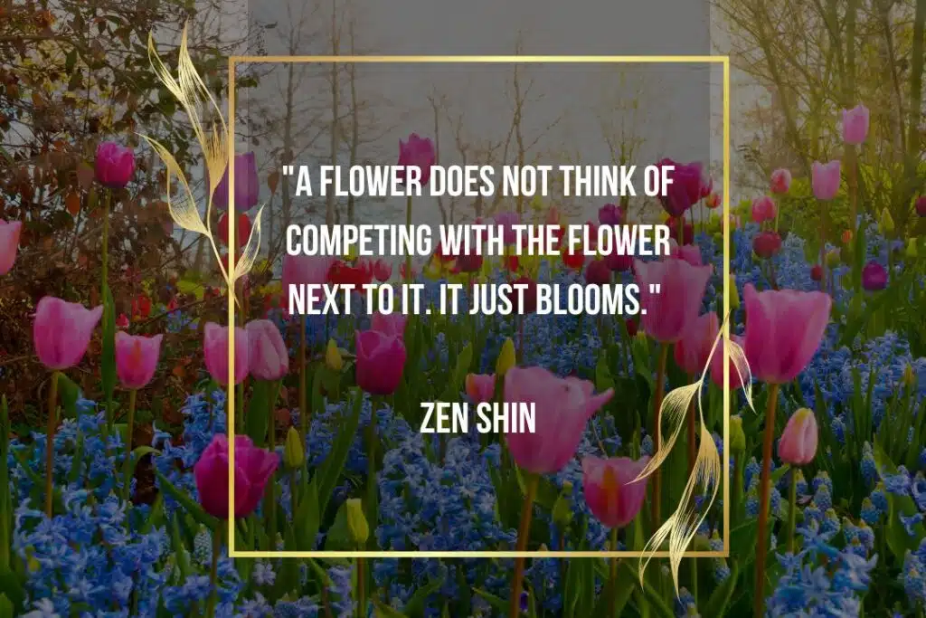 flower quote zen