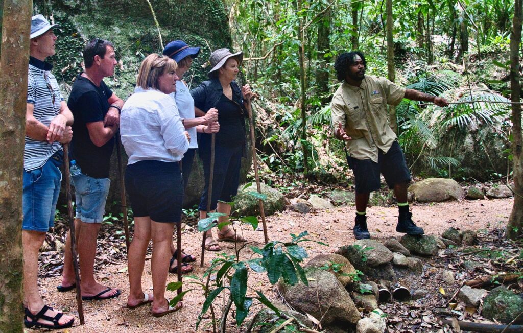 tourists with tour guide