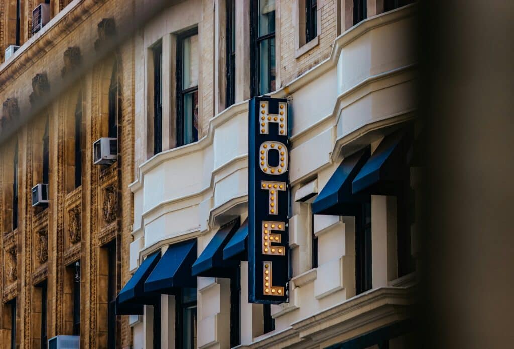 photo of a hotel sign