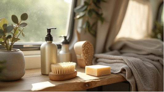 Compact van-life shower kit