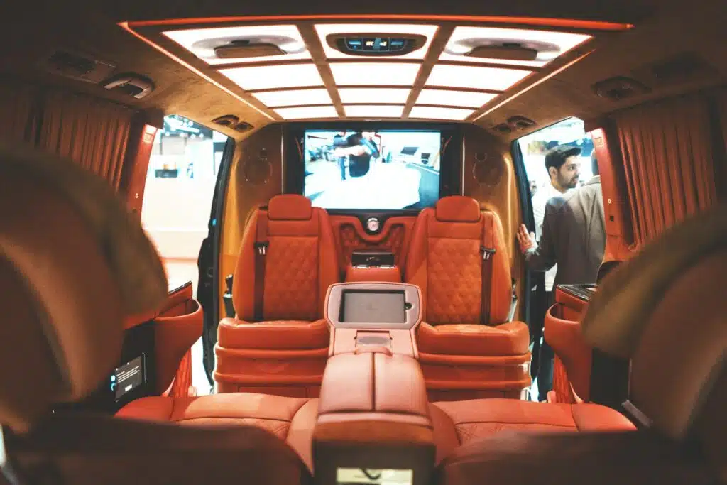 interior of a luxury van